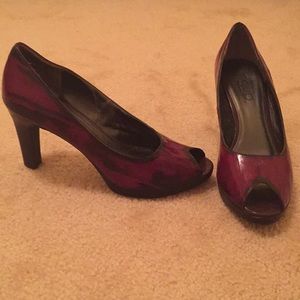 Deep Red & Black Heels